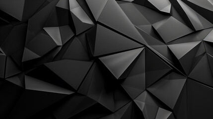 Black white dark gray abstract background. Geometric pattern shape. Line triangle polygon angle. Gradient. Shadow. Matte. 3d effect. Rough grain grungy. Design. Template. Presentation.