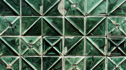 green Lisbon geometric Azulejo tile