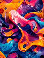 Obraz premium A background funky patterns, combining various shapes and colors