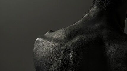 Fototapeta premium Simple yet stylish shot of a patients torso in charcoal gray, conveying a sense of calm and efficiency in patient care