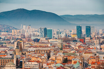 Sarajevo's enchanting cityscape, nestled amidst rolling hills, captures the essence of Bosnia's...