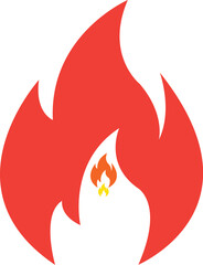 Fire,flame vector easy,flamable red