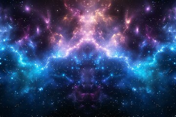 Digital image of this image contains blue, purple and violet stars