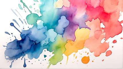 Watercolor background with leaves