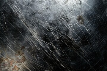 Digital artwork of metal background with black scratch texture stock photo