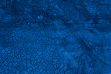 Old wall pattern texture cement blue dark abstract  blue color design are light with black gradient background.