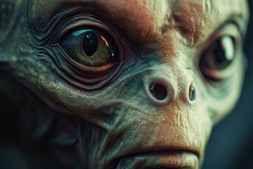 Mysterious Alien head. Space science monster. Generate Ai