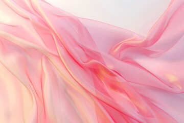 Abstract pink and yellow background with flowing fabric
