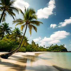 beach with coconut trees