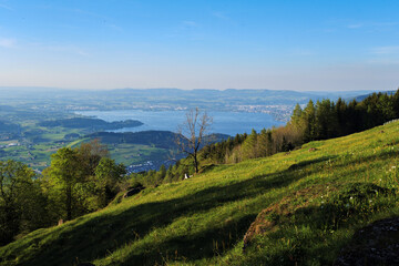 View from the mountains Seebodenalp to Zugersee