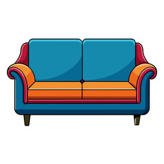 red sofa isolated on white background