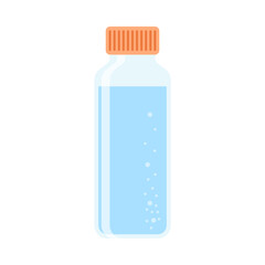 Drink more water. Stay hydrated. Glass, Plastic free, zero waste concept. Various bottles, glass, flask. Cute trendy vector illustration. Summer cold drink