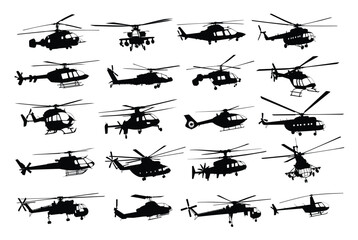 The set of helicopter silhouettes.

