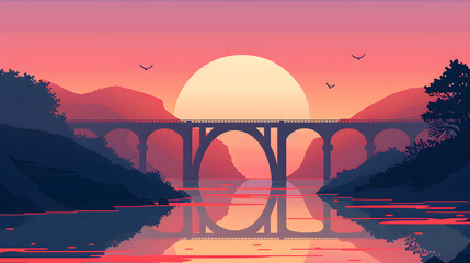 Sunset Over Bridge