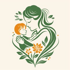 Woman Holding Child in Arms