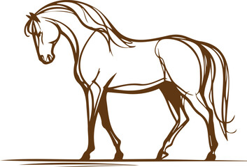Horse Trendy vector sketch of a horse in a minimalist style