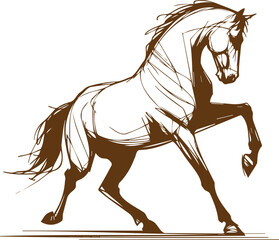 Horse Chic vector depiction of a sketched horse