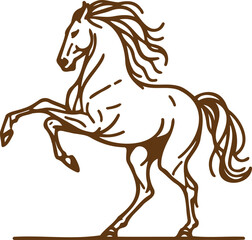 Horse Chic vector depiction of a minimalist horse sketch