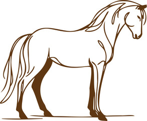 Horse Simple vector sketch with minimalist approach