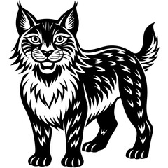 a-happy-lynx-silhouette-vector-style-on-white-back