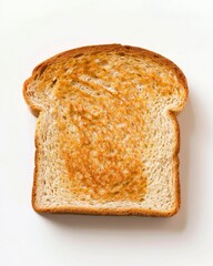 Toasted bread on white background.