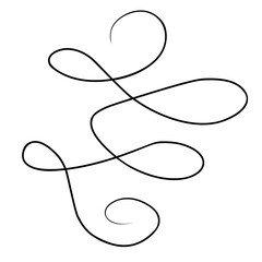 Vintage swirl ornament, line style Hand drawn vector ilustration