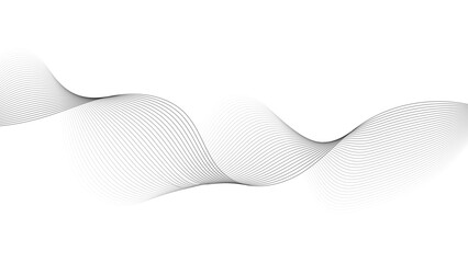 Modern abstract white wave digital geometric Technology, data science frequency gradient lines on transparent background. Undulate Grey Wave Swirl, frequency sound wave, twisted curve lines with blend