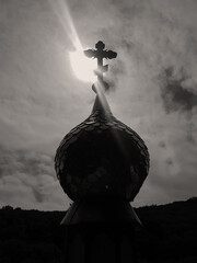cross on the top of a church