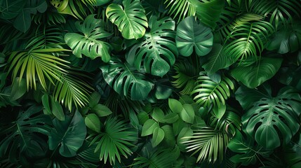 lush green tropical leaves background, suitable for use as background image