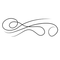 Vintage swirl ornament, line style Hand drawn vector ilustration