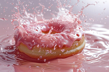 bake donut with a sweet splash 