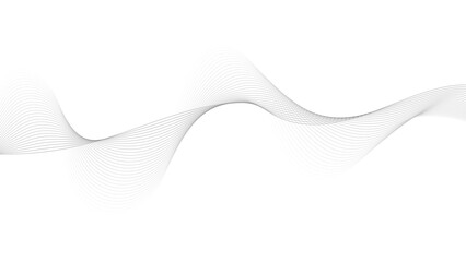 Abstract white and gray wave geometric Technology, data science frequency gradient lines on transparent background. Technology abstract lines on white background. Undulate Grey Wave Swirl, frequency 