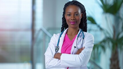 A Confident Female Doctor Posing