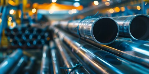 A close up of pipes in a factory.