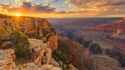 majestic grand canyon at sunset breathtaking natural landscape digital photography - Powered by Adobe