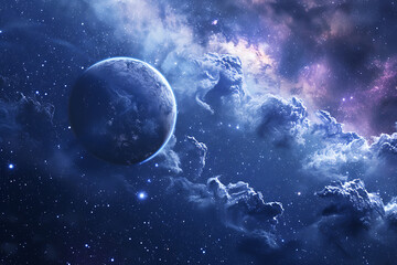 Mesmerizing space scene with stars and galaxies, evoking wonder and exploration