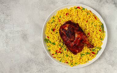 kabsa, rice with chicken, Saudi Arabian dish, national dish, homemade, no people,