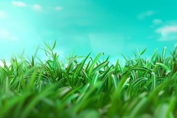 world environment day concept. green grass background with clover field and white lettering for poster, banner or card design template. 