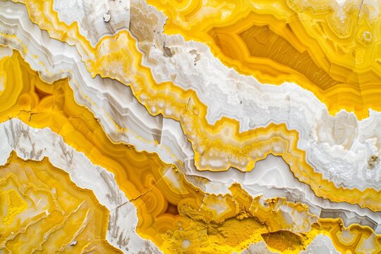 A mesmerizing close-up showcasing the vibrant yellow and white mineral patterns from the famous mines of Riotinto in Huelva, Spain.