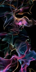 Obraz premium Colorful Smoke Rising in Black Background