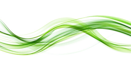 abstract green curve isolated on white or transparent png