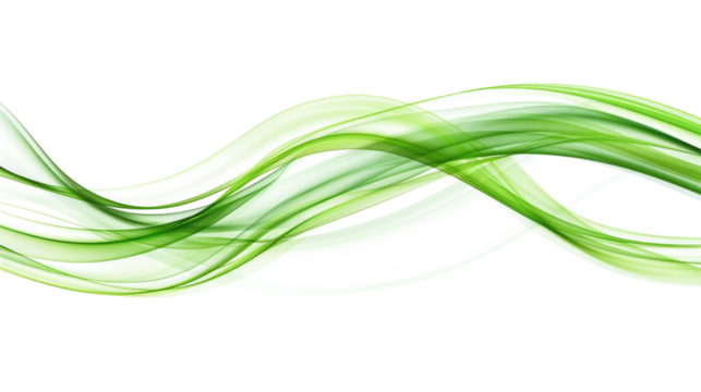 abstract green curve isolated on white or transparent png