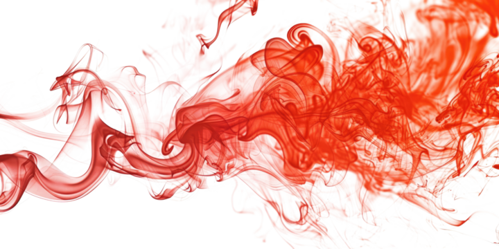 abstract red smoke flame isolated on whtie or transparent png