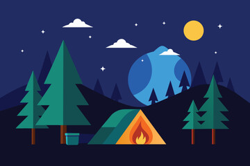 Night Camping vector design