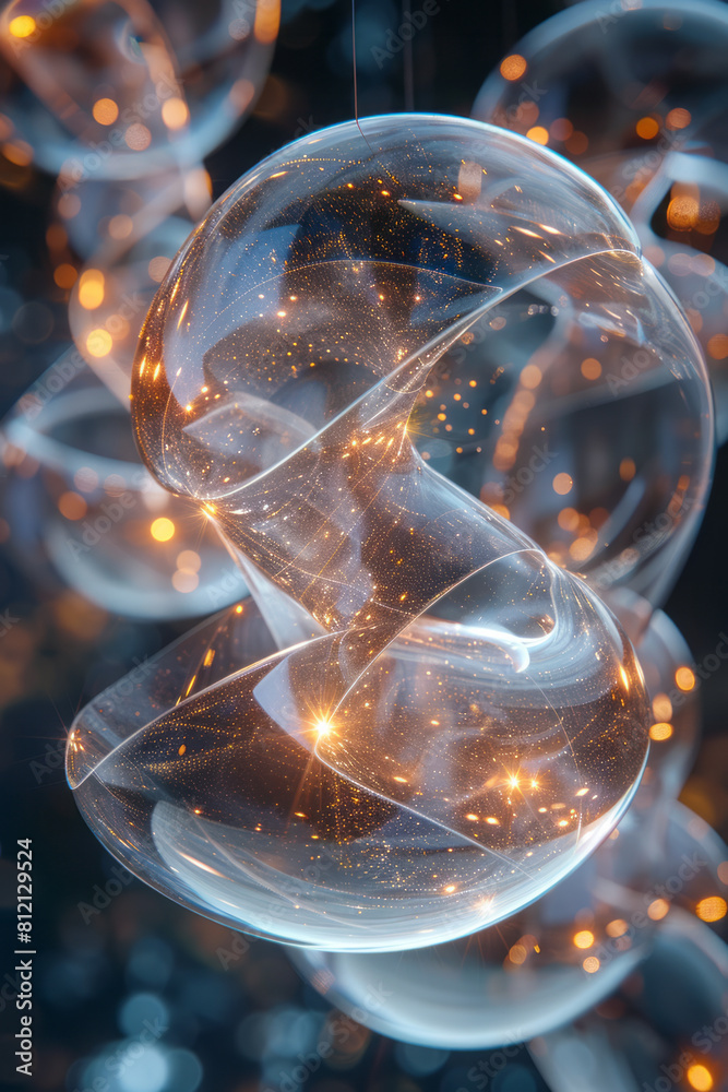 Poster Art piece representing Bell's theorem, with interconnected elements defying classical physics.
