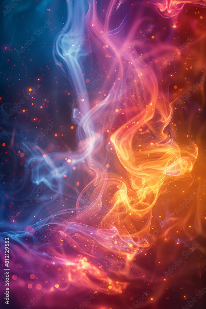 Aufkleber artistic depiction of quantum chaos, with erratic and colorful patterns,