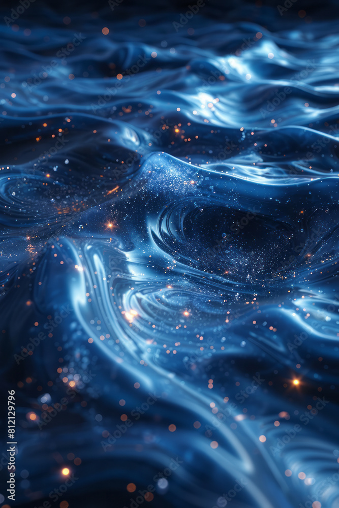 Poster abstract visualization of spacetime ripples caused by gravitational waves,