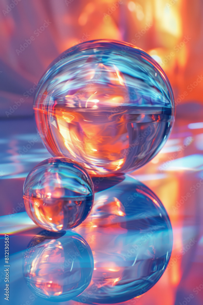 Aufkleber abstract art showing electrostatic attraction between two oppositely charged objects,