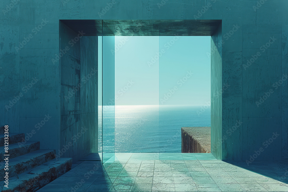 Poster Diagrammatic illustration of a periscope, showing the path of light using mirrors to see over obstacles,
