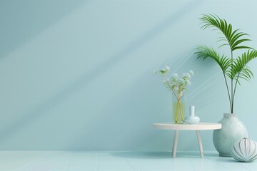 Minimalistic showcase with empty space. Design for product presentation in trendy, modern style